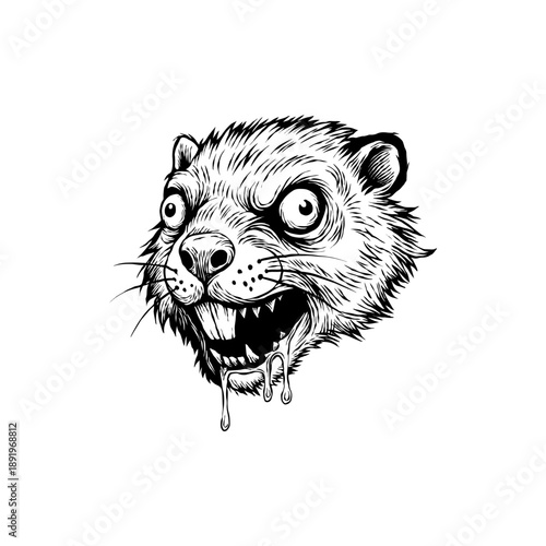 Hand drawn illustration of a beaver vector