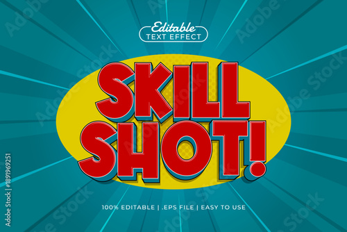 Skill Shot Editable Text Effect - Retro Arcade Typography for Gaming Title and UI Design