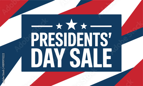Presidents day sale banner with stars and stripes elements and transparent background