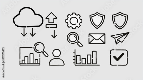 Outline icons for SaaS web platform