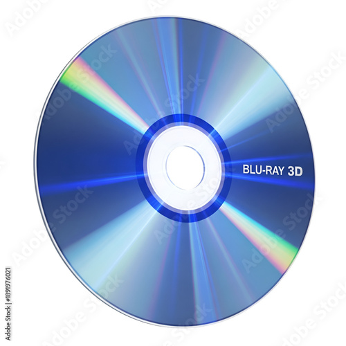 Blue Blu-ray 3 D Disc with Rainbow Light Reflection