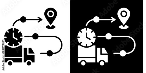 Real-Time Tracking  Icon Set White Glyph Style Collection