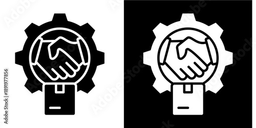 Vendor Management  Icon Set White Glyph Style Collection