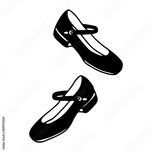 classic mary jane shoes silhouette for women and girls fashion