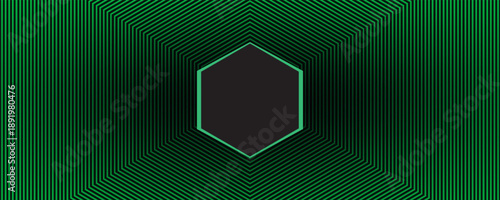 3D black green techno abstract background overlap layer on dark space with glowing lines decoration.