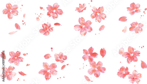 桜イラスト。水彩画で描いた桜の春背景。桜のベクターイラスト。春の桜フレーム。
Cherry blossom illustration. Spring background with watercolor cherry blossoms. Cherry blossom vector illustration. Spring cherry blossom frame.