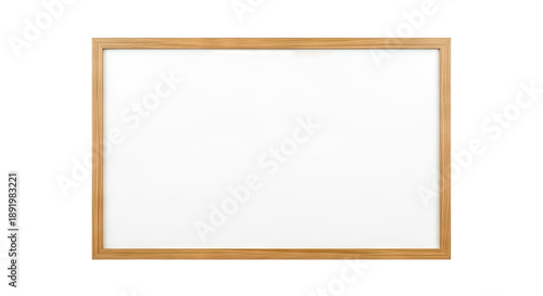 Blank Whiteboard with Natural Wood Frame