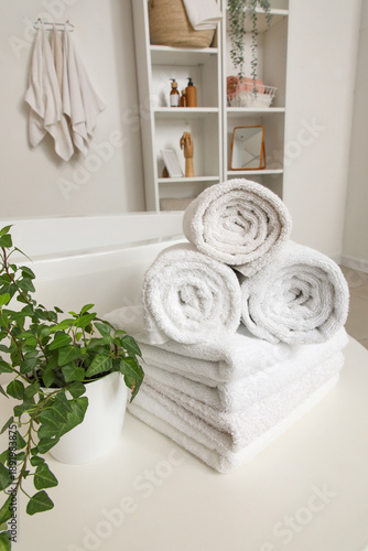 Clean soft folded towels wi...