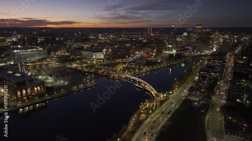 Wallpaper Mural Aerial view of Providence, Rhode Island at night Torontodigital.ca