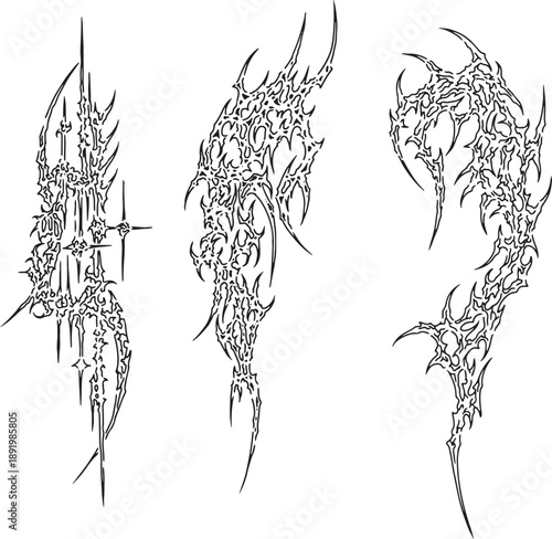 tribal cybersigilism tattoo design