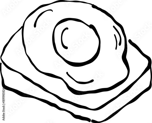 Fried Egg Hand-Drawn Illustration