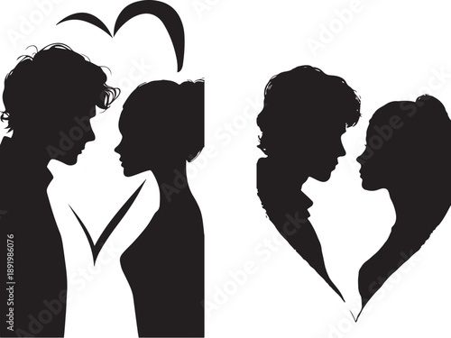 love silhoutte vector