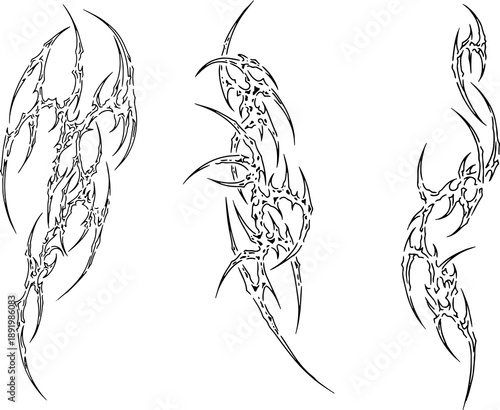 tribal cybersigilism tattoo design