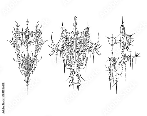 tribal cybersigilism tattoo design