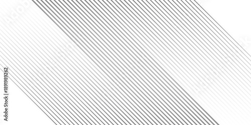 Fading linear gradient texture. Black diagonal stripe gradation background. Thin and thick vanish slanted pattern backdrop. Vector