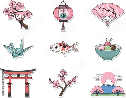 Vibrant Illustrations of Japanese Culture and Nature from a Unique Perspective