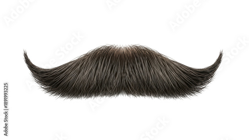 Classic handlebar moustache isolated on transparent background