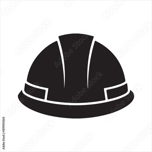Safety Hard Hat Silhouette Vector Illustration