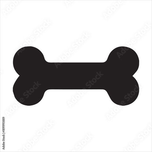 dog bone silhouette on white background or single icon silhouette vector