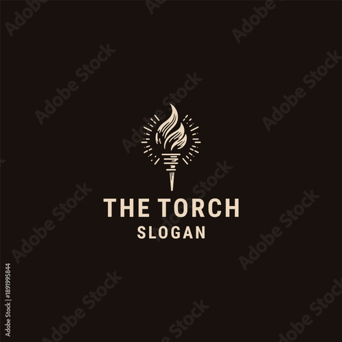 Torch logo icon design template vector illustration