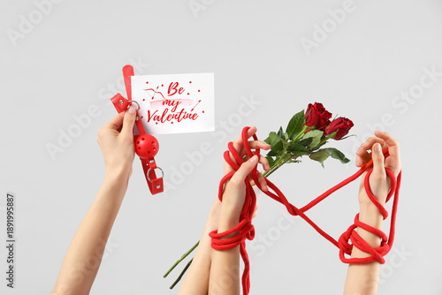 Female hands with sex toys,...