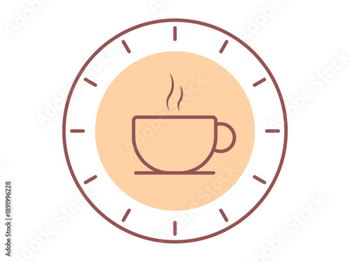 Coffee time icon. Cafe icon design. Colored icon style. Simple filled and outline icon.
