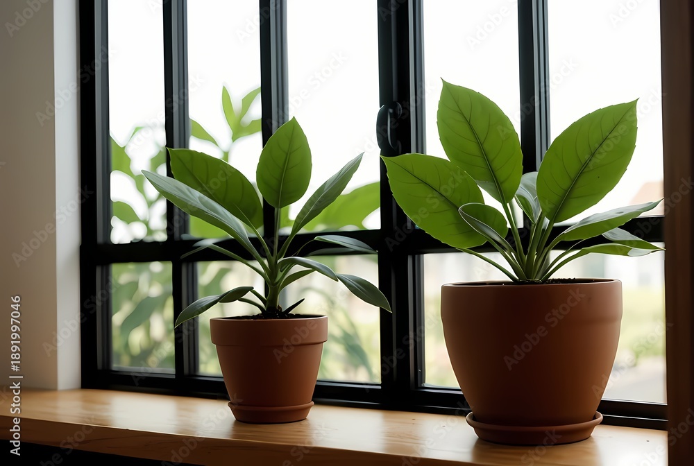 Fototapeta premium plant on the windowsill