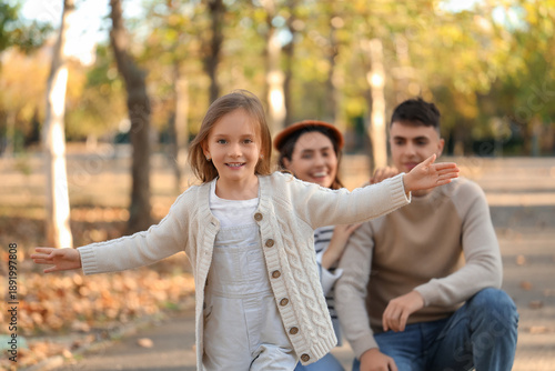 Happy family having fun in ...