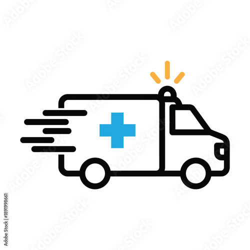Emergency medical services ambulance icon