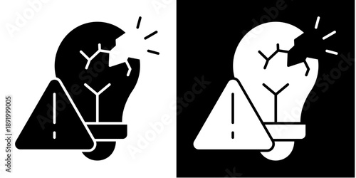 Disruption  Icon Set White Glyph Style Collection