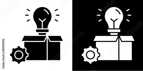 Open Innovation  Icon Set White Glyph Style Collection