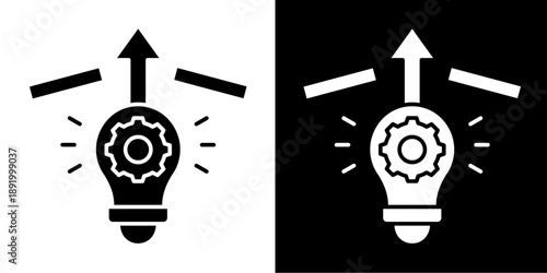 Breakthrough Idea  Icon Set White Glyph Style Collection