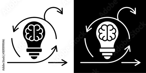 Innovation Sprint  Icon Set White Glyph Style Collection