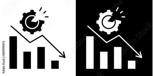 Market Disruption  Icon Set White Glyph Style Collection