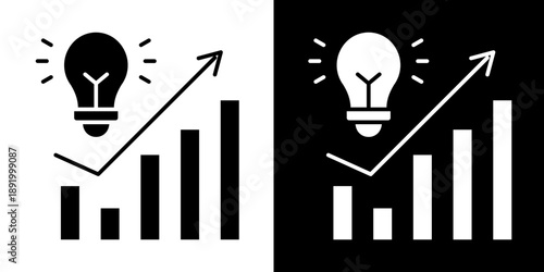Innovation Metrics  Icon Set White Glyph Style Collection