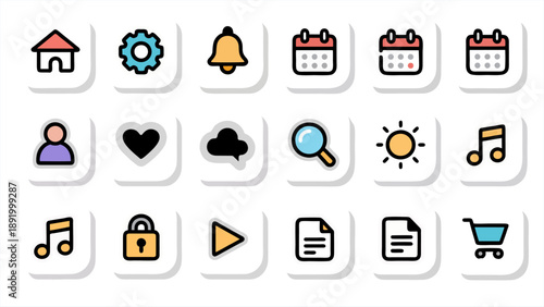 Modern rounded UI icons pack