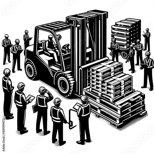 Forklift Assisting Truck Loading