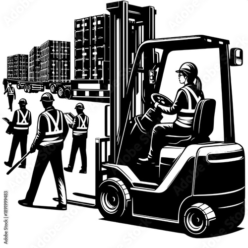 Forklift Assisting Truck Loading