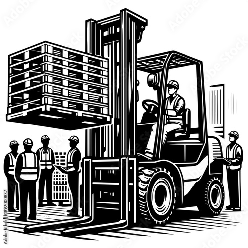 Forklift Assisting Truck Loading