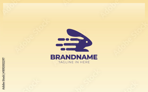 Rabbit mascot logo formed while running