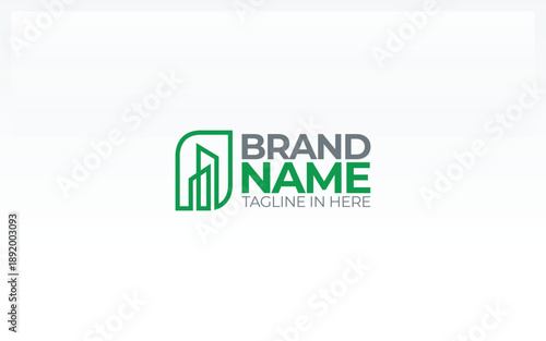 City logo formed bulding symbol with simple line and modern style