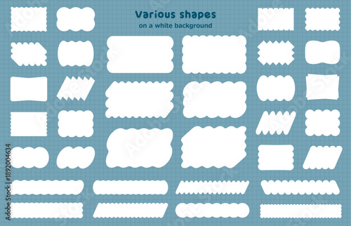 色々な形のポップでかわいい白背景シェイプまとめ