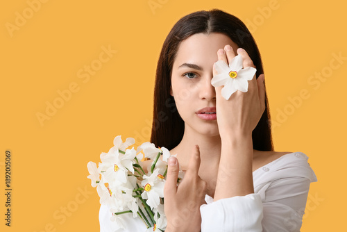 Beautiful young woman with ...