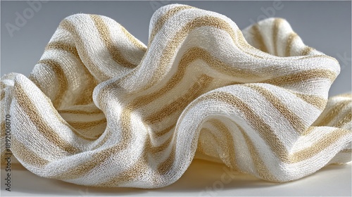 elegant gold and white striped fabric textile for luxury home decor and fashion design