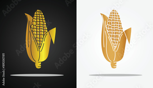 Cool and attractive golden corn logo vector image
