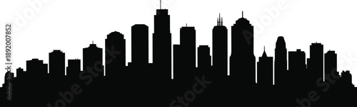 City, skyline, silhouette, urban, skyscrapers, buildings, modern, architecture, downtown, cityscape, metropolis, horizon, business, finance, development, infrastructure, panoramic