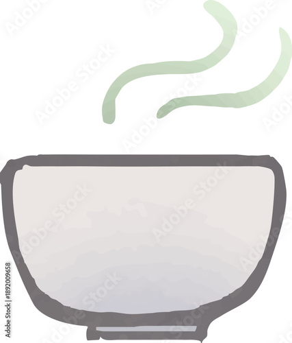 お茶　湯呑に入った温かい日本茶のイラスト