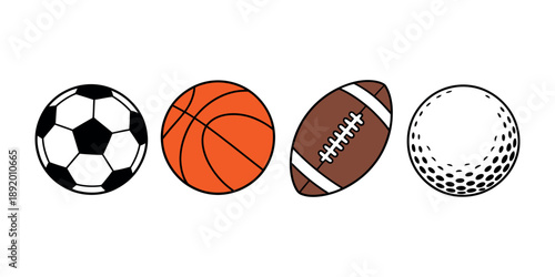 Popular Sports Ball Illustrations Vector Design