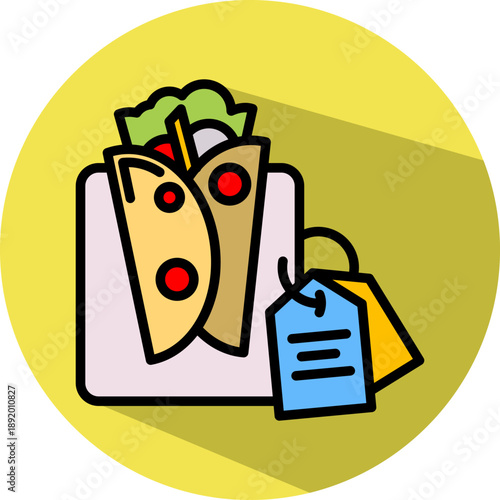 Food Label isometric icon