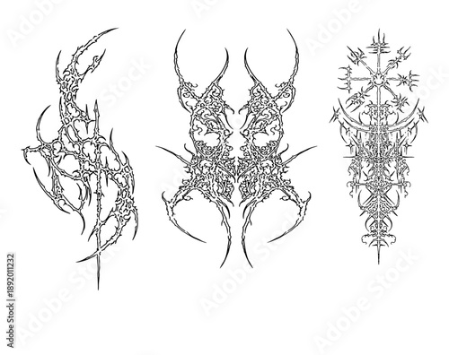 tribal cybersigilism tattoo design